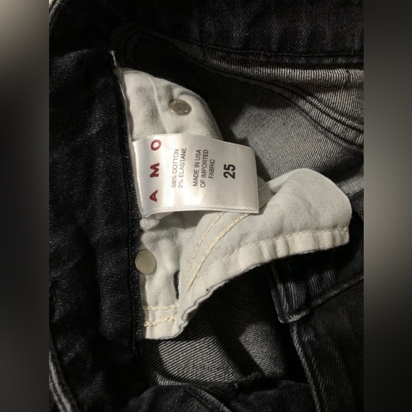 AMO REVOLVE $290 Black Wash Twist Zip Skinny Jeans EUC! - Picture 10 of 11